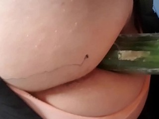 Solo Teen Boy Fucks a Cucumber in Pantyhose