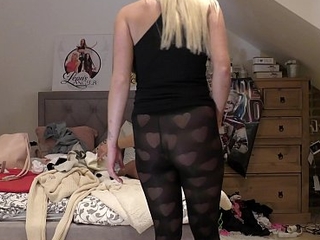 See through Leggings, Pasties on Revealing Tits, Funny and Glum Leon`s Angels are at home with the tiniest thongs, Daisy, Lucy and Sylvia Once again try on haul